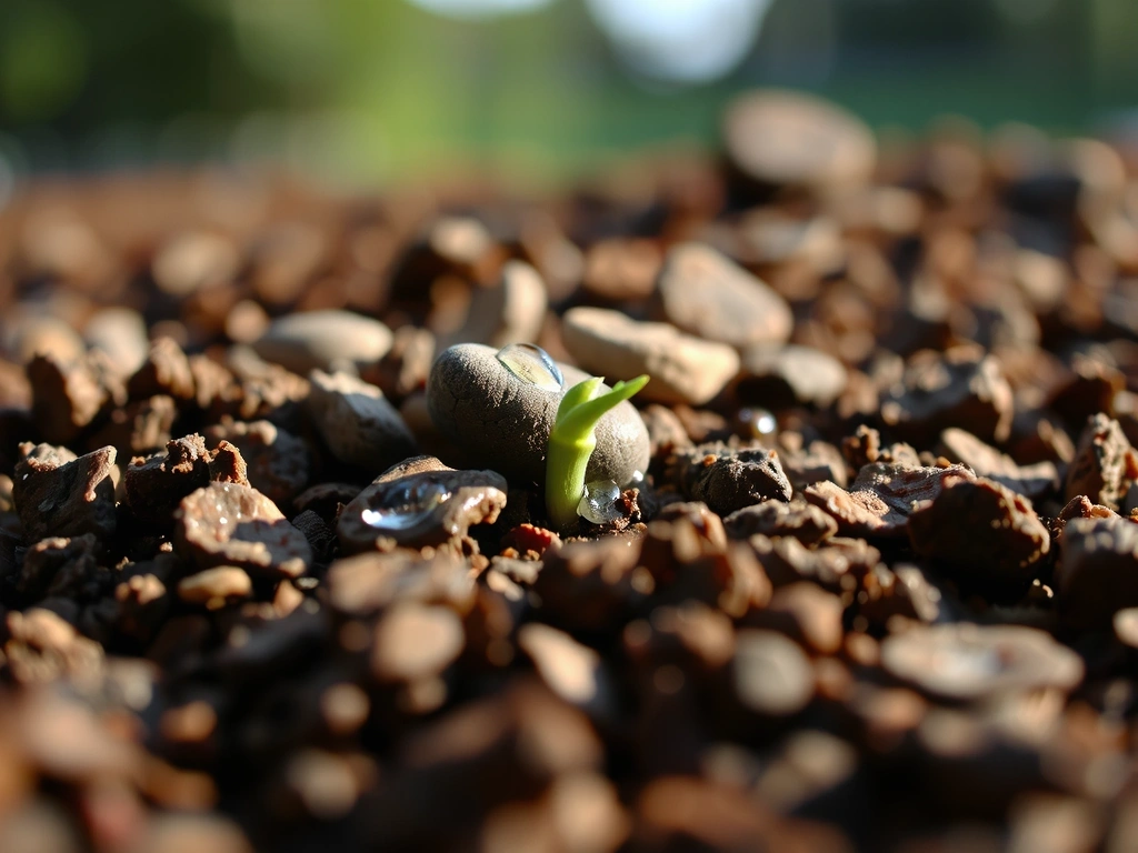 自然の土壌と新芽